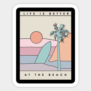 Retro Hand drawn summer beach Sticker